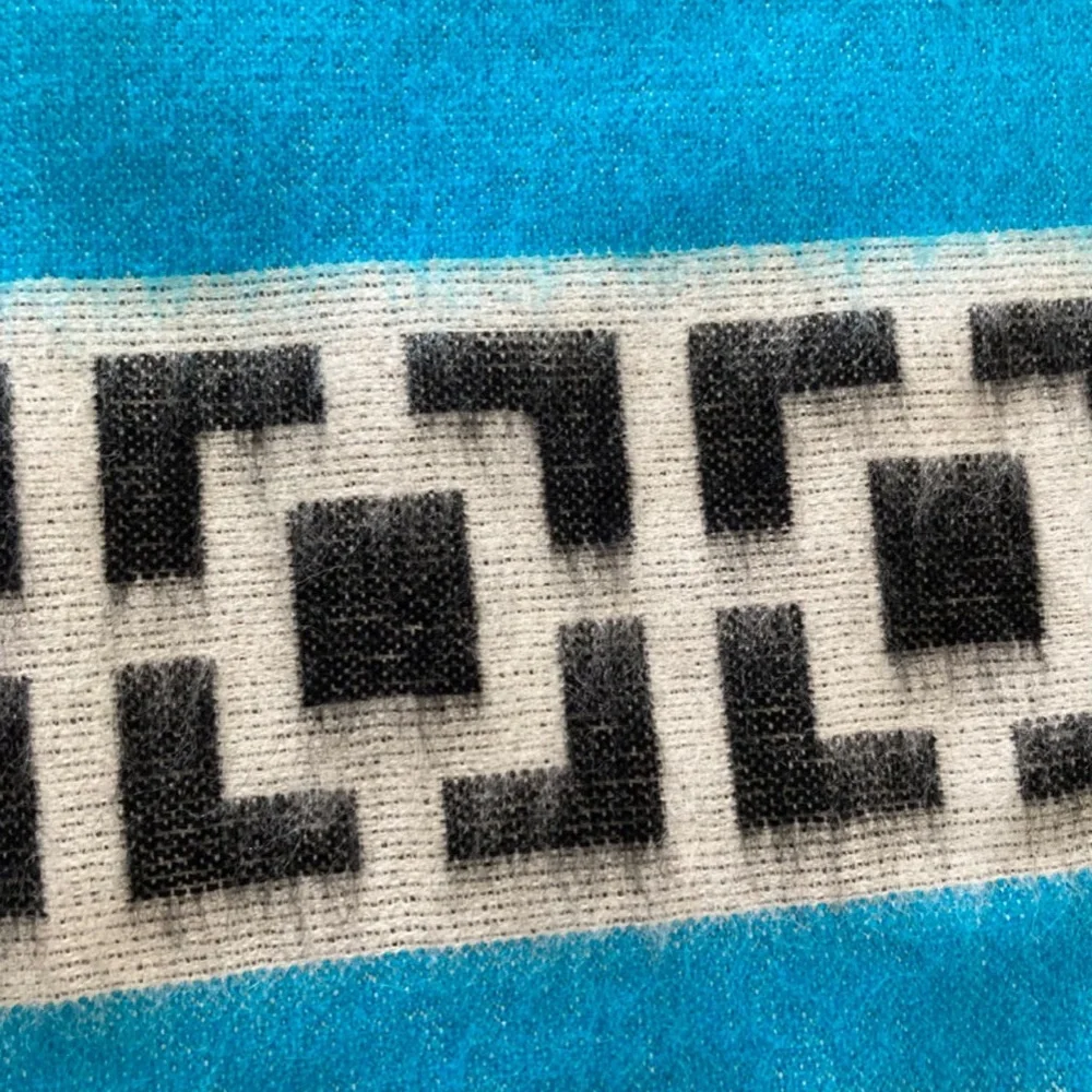 Jonathan Adler Throw 100% Alpaca Wool Blanket Nixon Fringe Turquoise 60